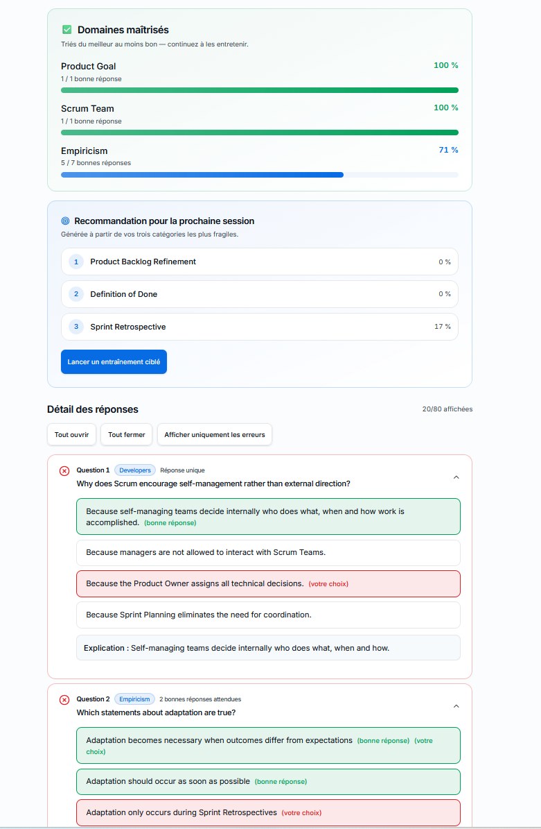 Exemple de correction détaillée d'une question PSM I sur PasseTonScrum